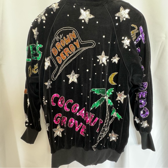 Rare 80’s Bonnie & Boerer & CO Beaded Old Hollywood Nightclubs Velvet Jacket. - Picture 10 of 16